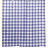 Blue Gingham Check Pattern Modern Trendy Douchegordijn (Voorkant)