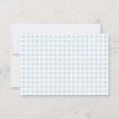 Blue Gingham Check Personal Stationery Bedankkaart (Achterkant)