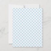 Blue Gingham Check Personal Stationery Note Kaart (Achterkant)