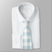 Blue Gingham Check Plaid Stropdas (Gebonden)