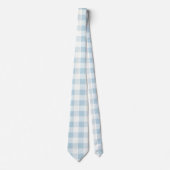 Blue Gingham Check Plaid Stropdas (Voorkant)