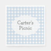 Blue Gingham Check Print Picknick Party Servet (Voorkant)