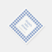 Blue Gingham Check Rustic Boys Baby shower Servet (Hoek)