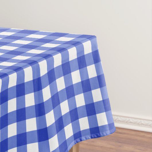 Blue Gingham Check Tafelkleed (Voorbeeld)
