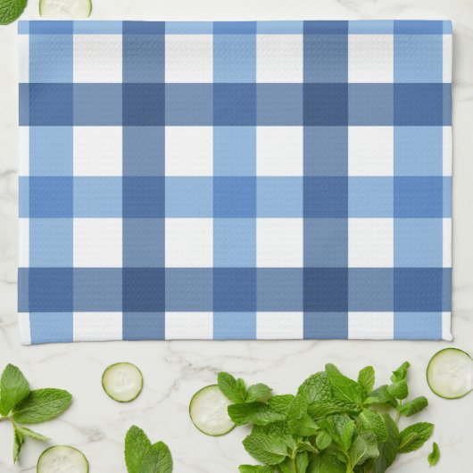 Blue Gingham Check Tea Towels Theedoek (Gevouwen)