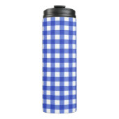 Blue Gingham Check Thermosbeker (Voorkant)