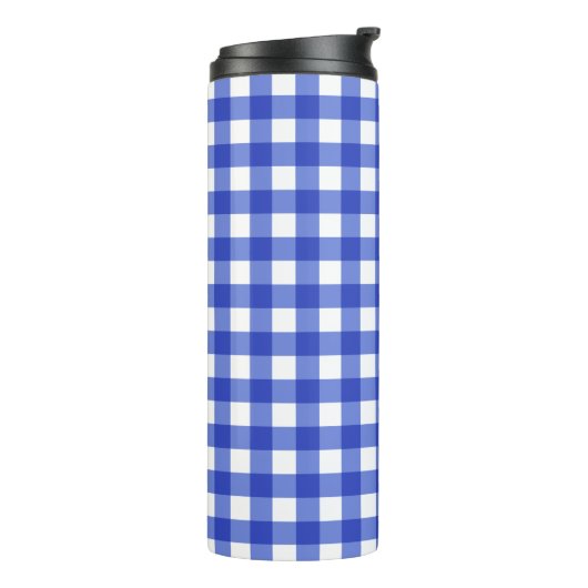 Blue Gingham Check Thermosbeker (Gedraaid links)