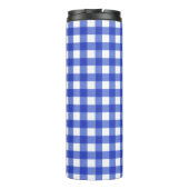 Blue Gingham Check Thermosbeker (Achterkant)