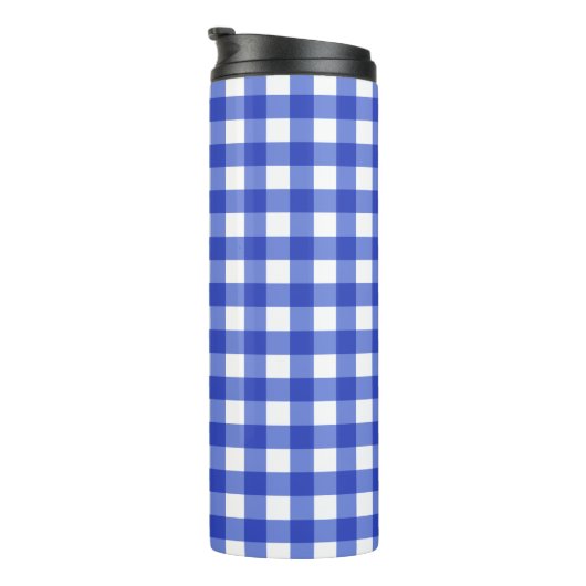 Blue Gingham Check Thermosbeker (Geroteerd rechts)