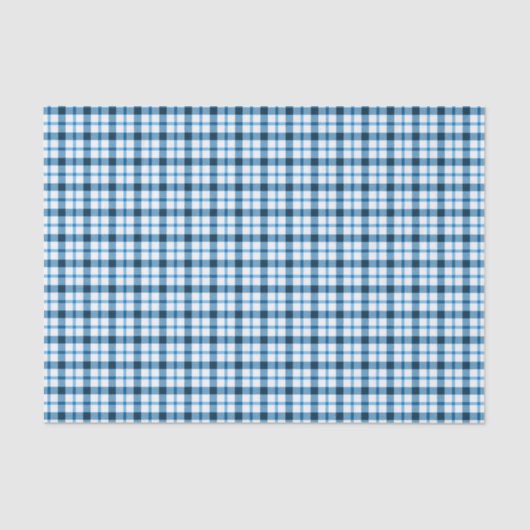 Blue Gingham Check Tissuepapier (Voorkant)
