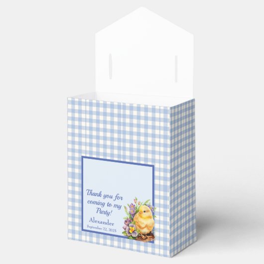 Blue Gingham Checker verjaardagsfeestje Bedankdoosjes (Geopend)