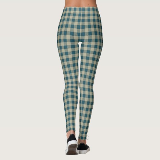  Blue Gingham Checkered Leggings (Achterkant)
