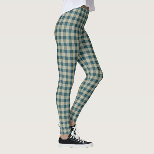 Blue Gingham Checkered Leggings (Rechts)