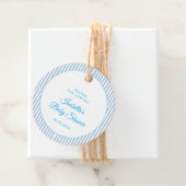 Blue Gingham Classic Elegant Baby Shower Favor Bedankjes Labels (In situ)
