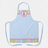 Blue Gingham Colorful Stripes Cake Schort (Voorkant)