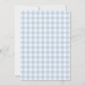 Blue Gingham Coquette Baby in Bloom Baby Shower Kaart (Achterkant)