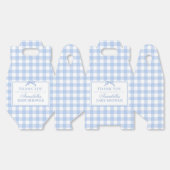 Blue Gingham Coquette Bow Baby Shower Gable Favor Bedankdoosjes (Ongevouwen)