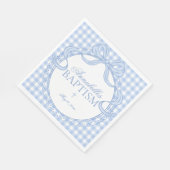 Blue Gingham Coquette Bow Baptism Table Decor Servet (Hoek)