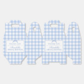 Blue Gingham Coquette Bow Bridal Shower Favor Bedankdoosjes (Ongevouwen)
