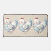 Blue Gingham Cottage Hen Bureaumat (Voorkant)
