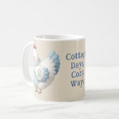 Blue Gingham Cottage Hen Cozy Ways Koffiemok (Voorkant links)