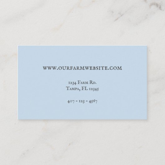 Blue Gingham Country Boerderij Shabby Chic Visitekaartje (Achterkant)