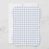 Blue Gingham Couple's Baby shower Invitation Kaart (Achterkant)
