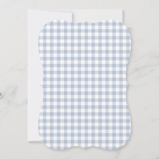 Blue Gingham Couple's Baby shower Invitation Kaart (Achterkant)