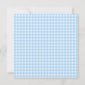  Blue Gingham Custom Baby shower Kaart (Achterkant)