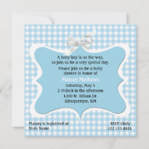  Blue Gingham Custom Baby shower