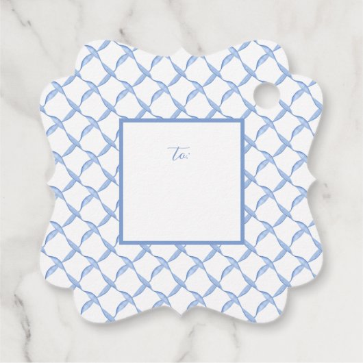 Blue Gingham Custom Cadeft Label (Achterkant)