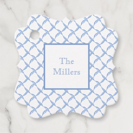 Blue Gingham Custom Cadeft Label (Voorkant)