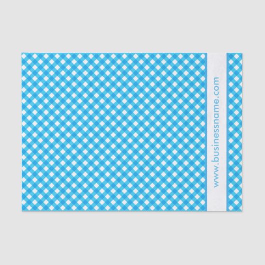 Blue Gingham Custom Text Tissuepapier (Voorkant)