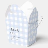 Blue Gingham Dank u picknick Baby shower Bedankdoosjes (Geopend)