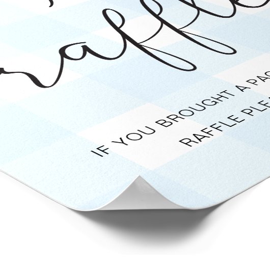 Blue Gingham Diaper Raffle Poster (Hoek)