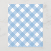 Blue gingham diy bruiloft cadeautas hang label op flyer (Achterkant)