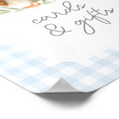 Blue Gingham Duck Baby shower Kaarten en geschenke Poster (Hoek)