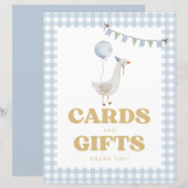 Blue Gingham Een Gekke Goose Kaarten en Geschenken (Voorkant / Achterkant)