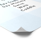 Blue Gingham eerste verjaardag mijlpaal tijdlijn Poster (Hoek)