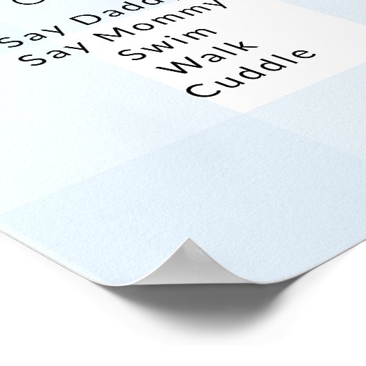 Blue Gingham eerste verjaardag mijlpaal tijdlijn Poster (Hoek)