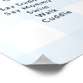 Blue Gingham eerste verjaardag mijlpaal tijdlijn Poster (Hoek)