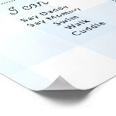 Blue Gingham eerste verjaardag mijlpaal tijdlijn Poster (Hoek)