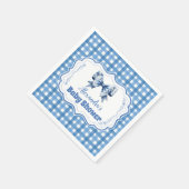 Blue Gingham en Bow Baby shower Servet (Hoek)