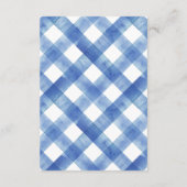 Blue Gingham en Bow Raffle Diapper Enclos Informatiekaartje (Achterkant)