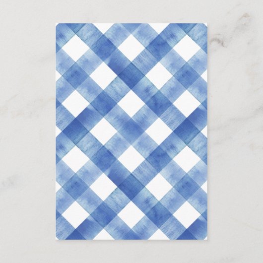 Blue Gingham en Bow Raffle Diapper Enclos Informatiekaartje (Achterkant)