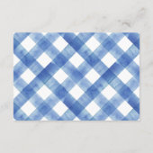 Blue Gingham en Bow Raffle Diapper Informatiekaartje (Achterkant)