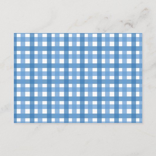 Blue Gingham en Bow Raffle Diapper Informatiekaartje (Achterkant)