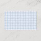 Blue Gingham en Green Boy Baby Display Douche Informatiekaartje (Achterkant)