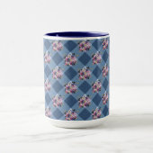 Blue Gingham en Paarse Blue Floral Country Mok (Midden)