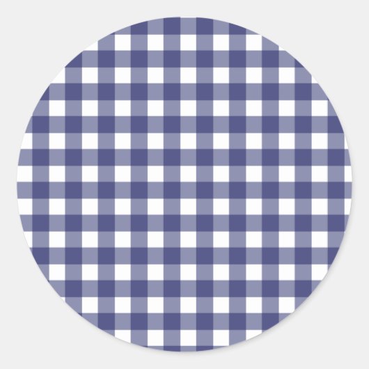 Blue Gingham Envelope Seal Ronde Sticker (Voorkant)